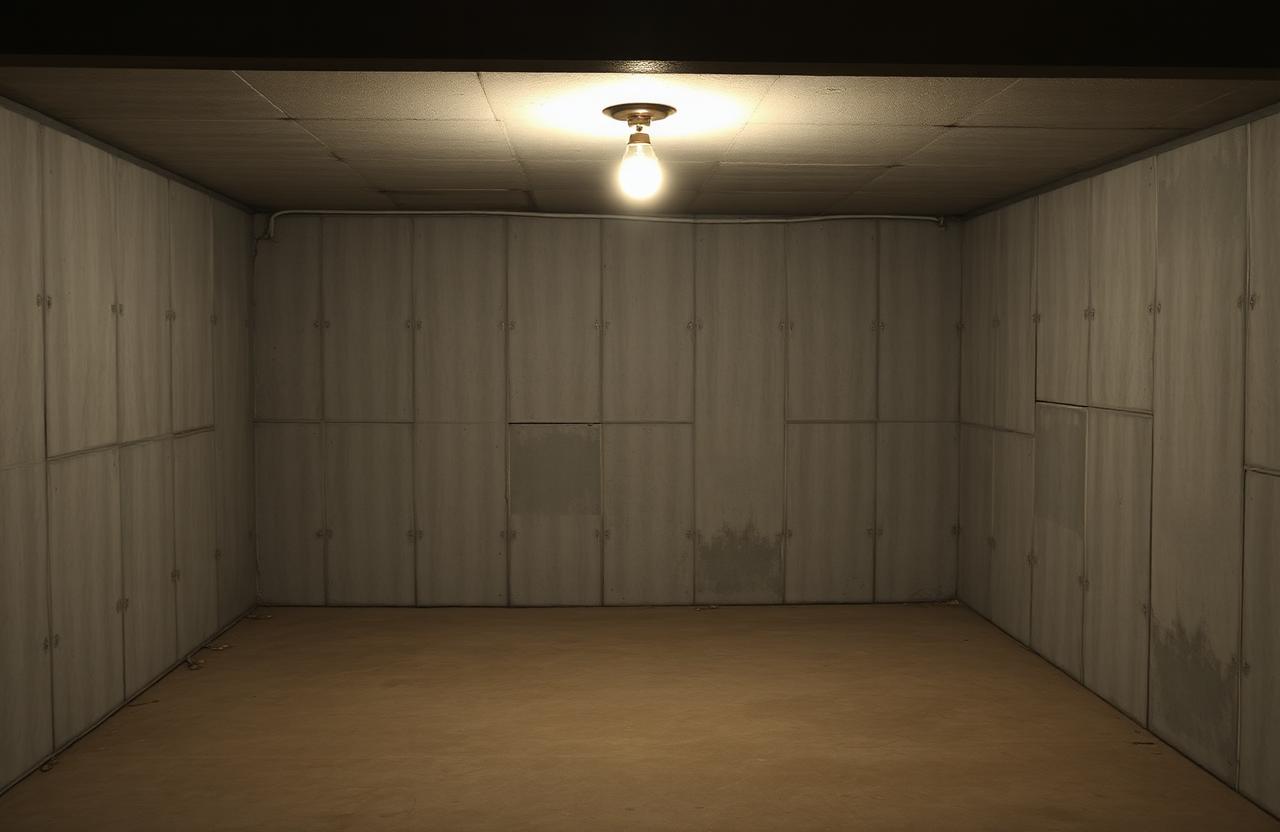 Basement finish & lighting before